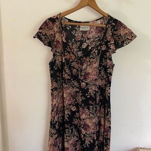 Denim & Supply Black Floral Short Sleeve Dress 8